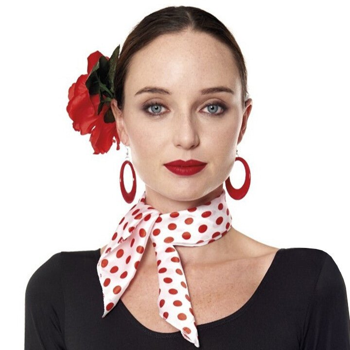 Foulard Flamenco Bianco e rosso