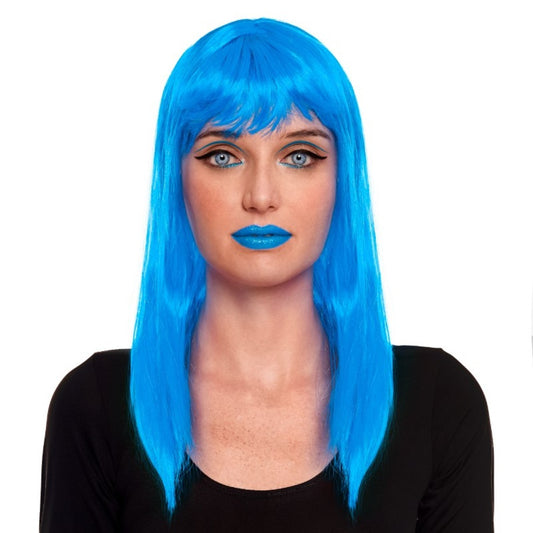 Parrucca blu Liscia