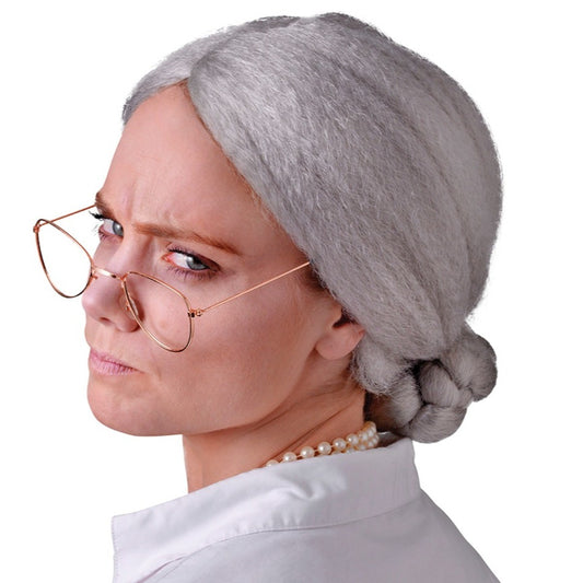 Parrucca grigia da donna anziana