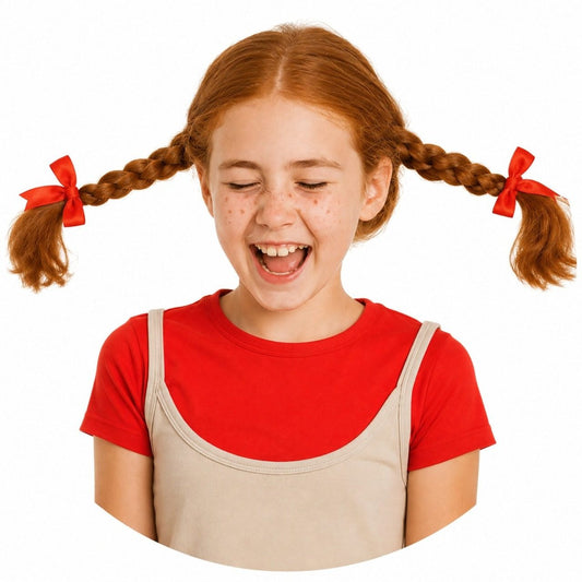 Parrucca da Bambina Birichina con Treccine per bambini