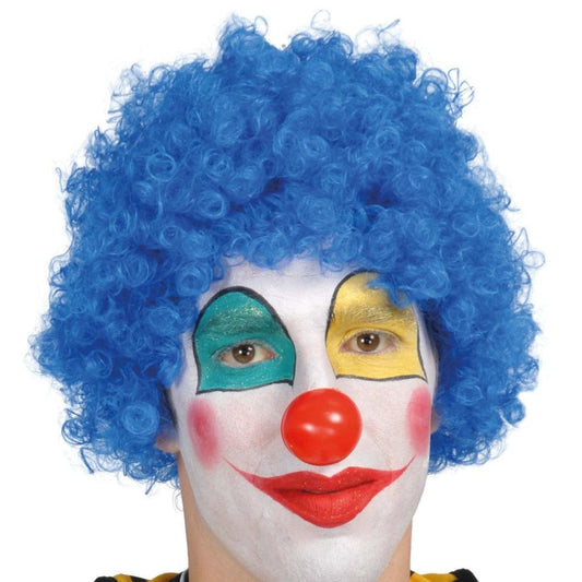 Parrucca da clown blu