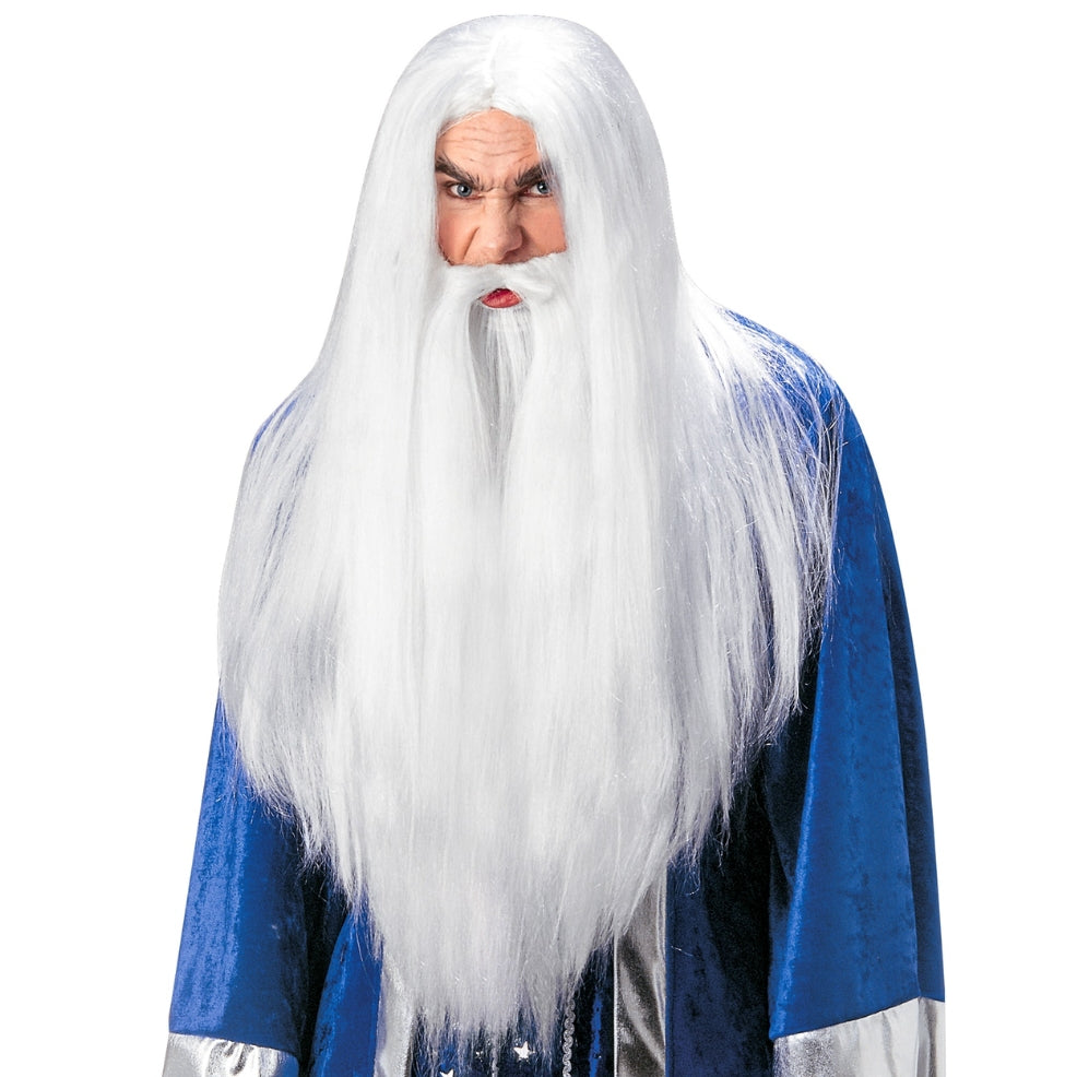 Parrucca Barba Mago Lunga