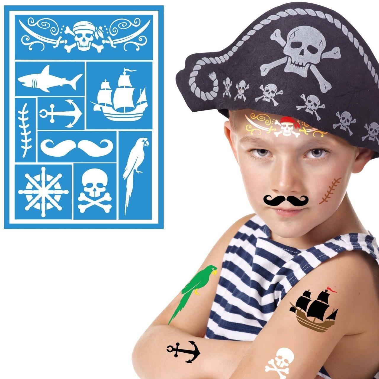 Stencil Trucco da Pirata per bambini
