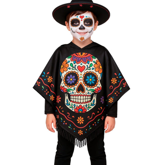 Poncho da Catrina Teschio per bambina