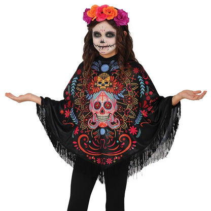 Poncho da Catrina Muerte per bambina