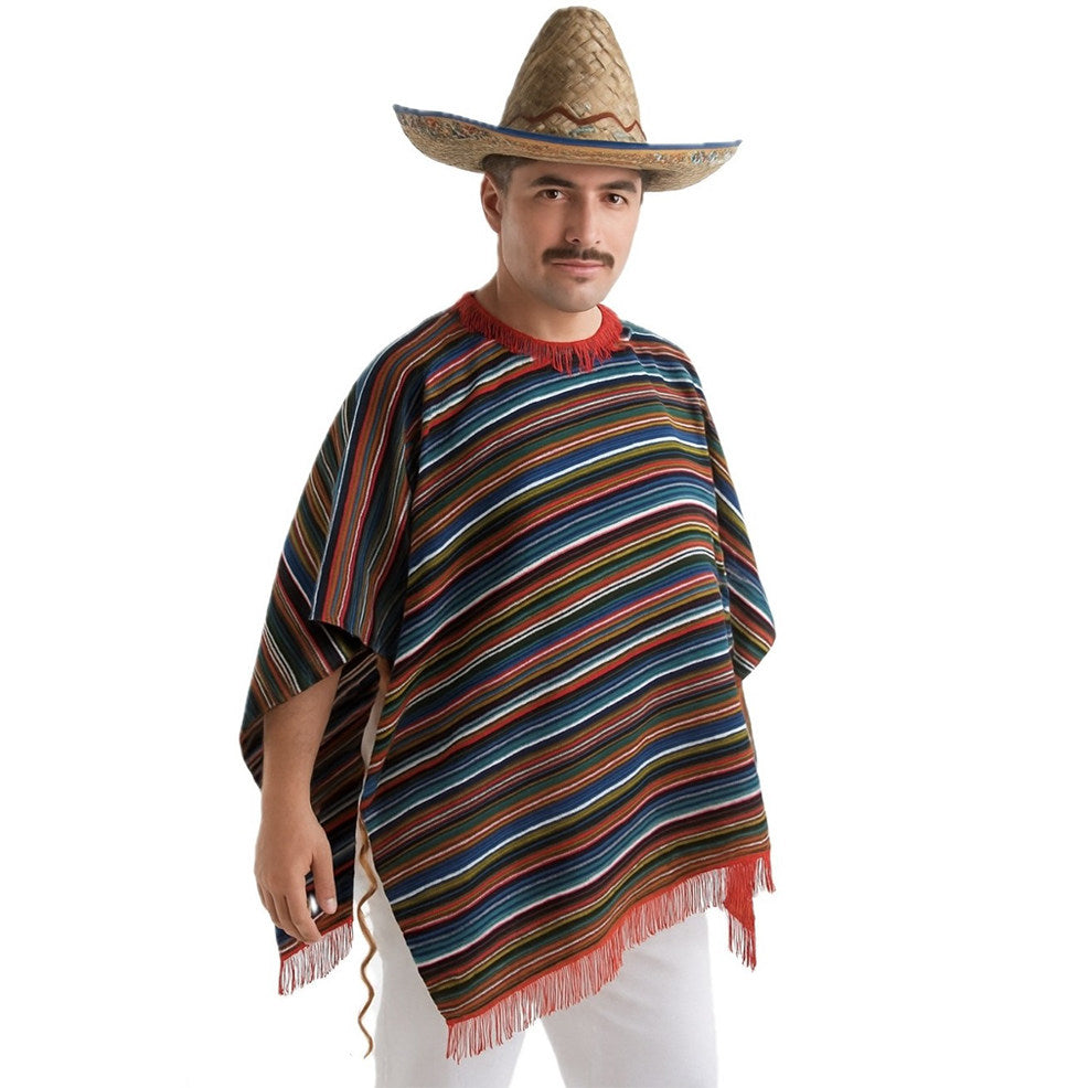 Poncho Messicano Righe per adulto