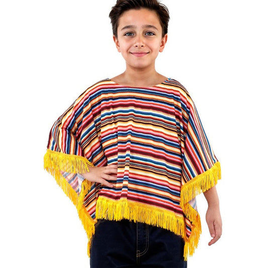 Poncho messicano a righe per bambini