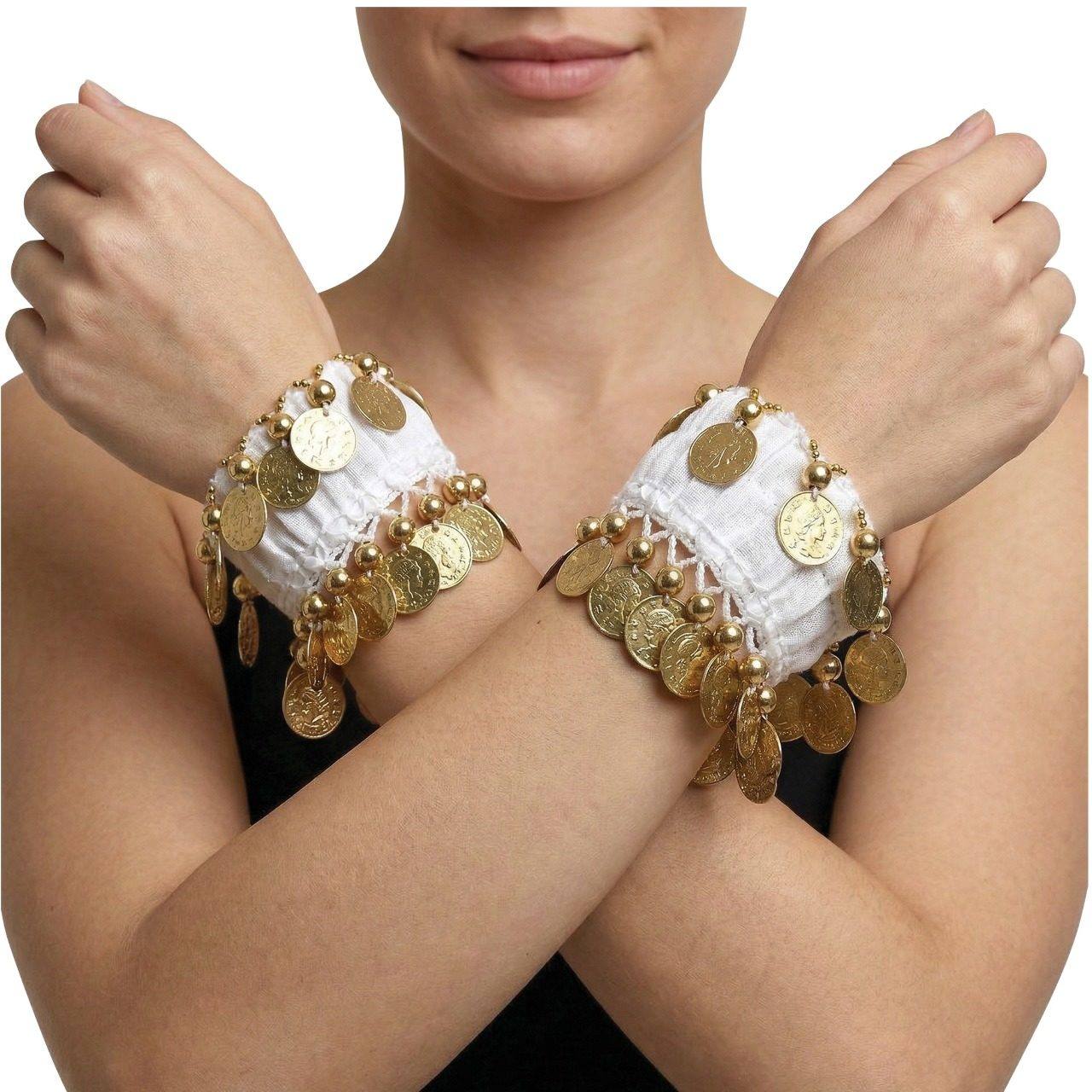 Braccialetti da zingara bianchi con monete