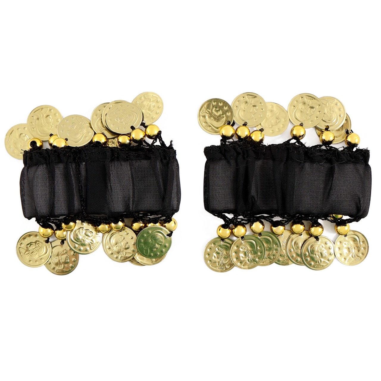 Braccialetti da zingara neri con monete 