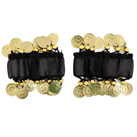 Braccialetti da zingara neri con monete