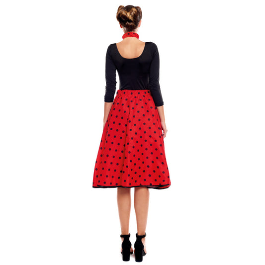 Set rosso anni '50 a pois
