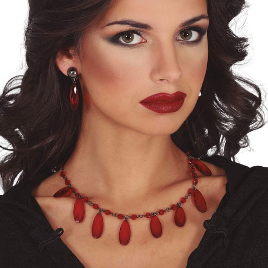 Set Collana e Orecchini Rubini