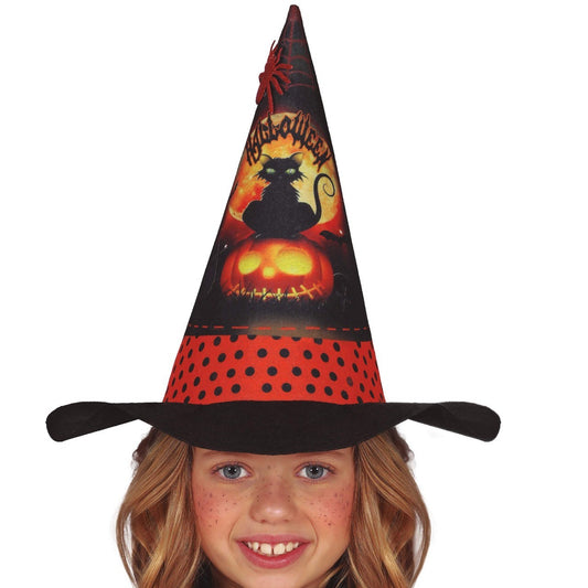 Cappello da strega arancione per bambini