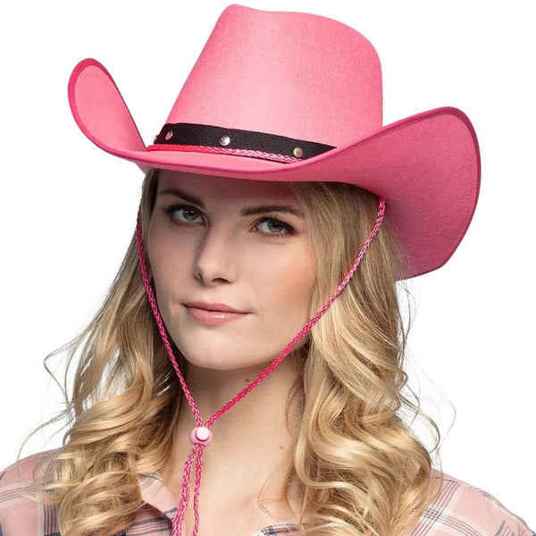 Nuovo cappello da Cowboy occidentale dai capelli rosa di san valentino con i capelli rosa cappello da Cowboy carnevalesco cappello a forma di amore