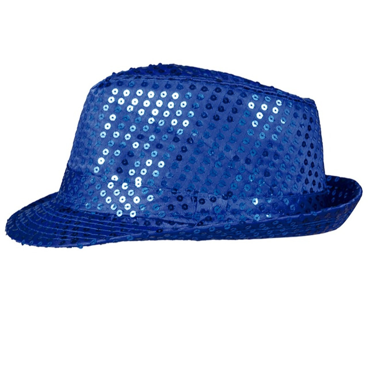 Cappello Eco Gangster con paillettes blu