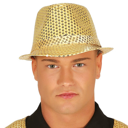 Cappello da Gangster Dorati con paillettes