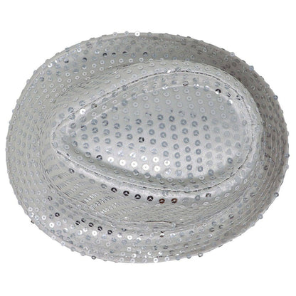 Cappello da Gangster Argento con paillettes Eco
