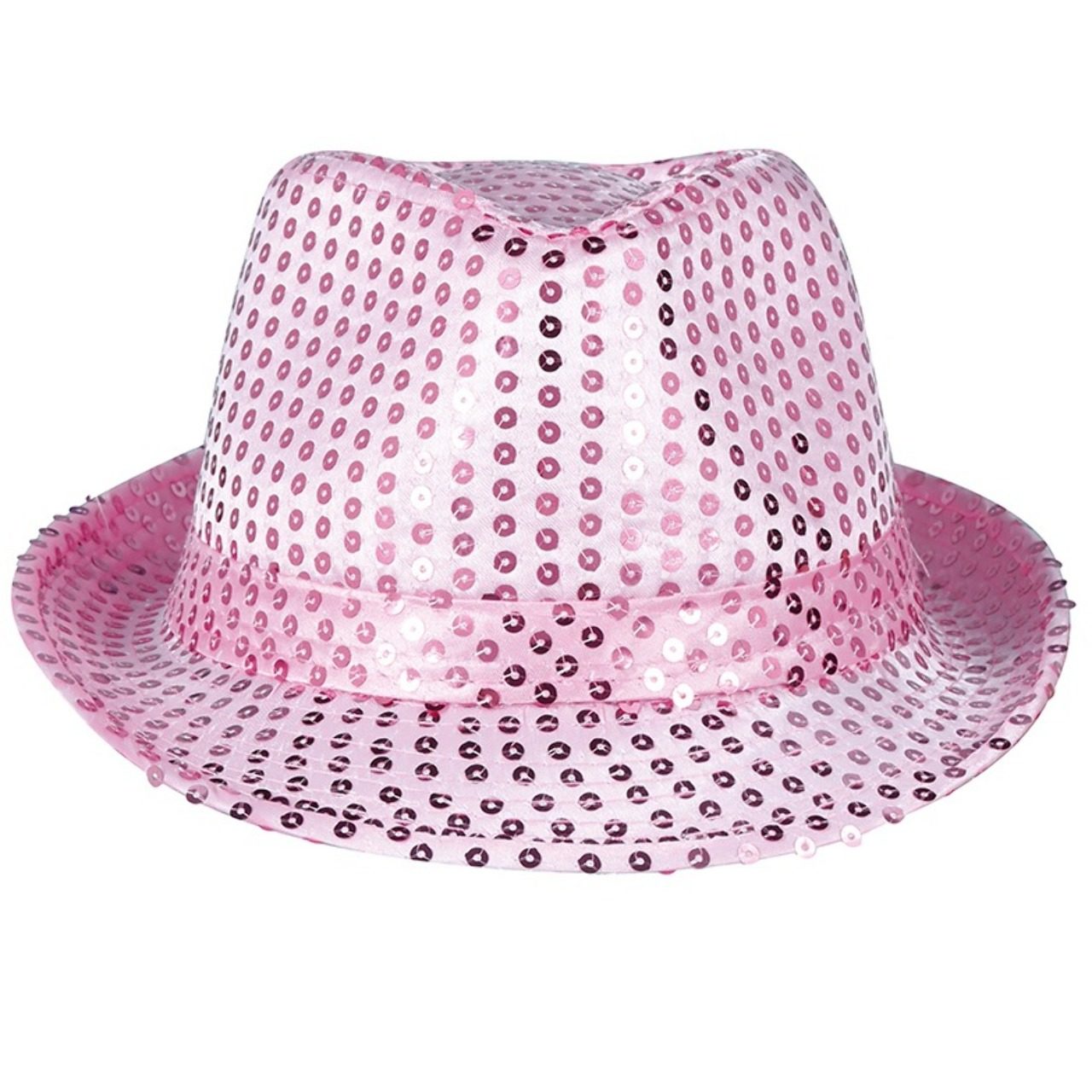 Cappello Gangster Paillettes Rosa Eco