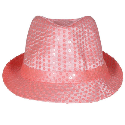 Cappello da gangster con paillettes rosa