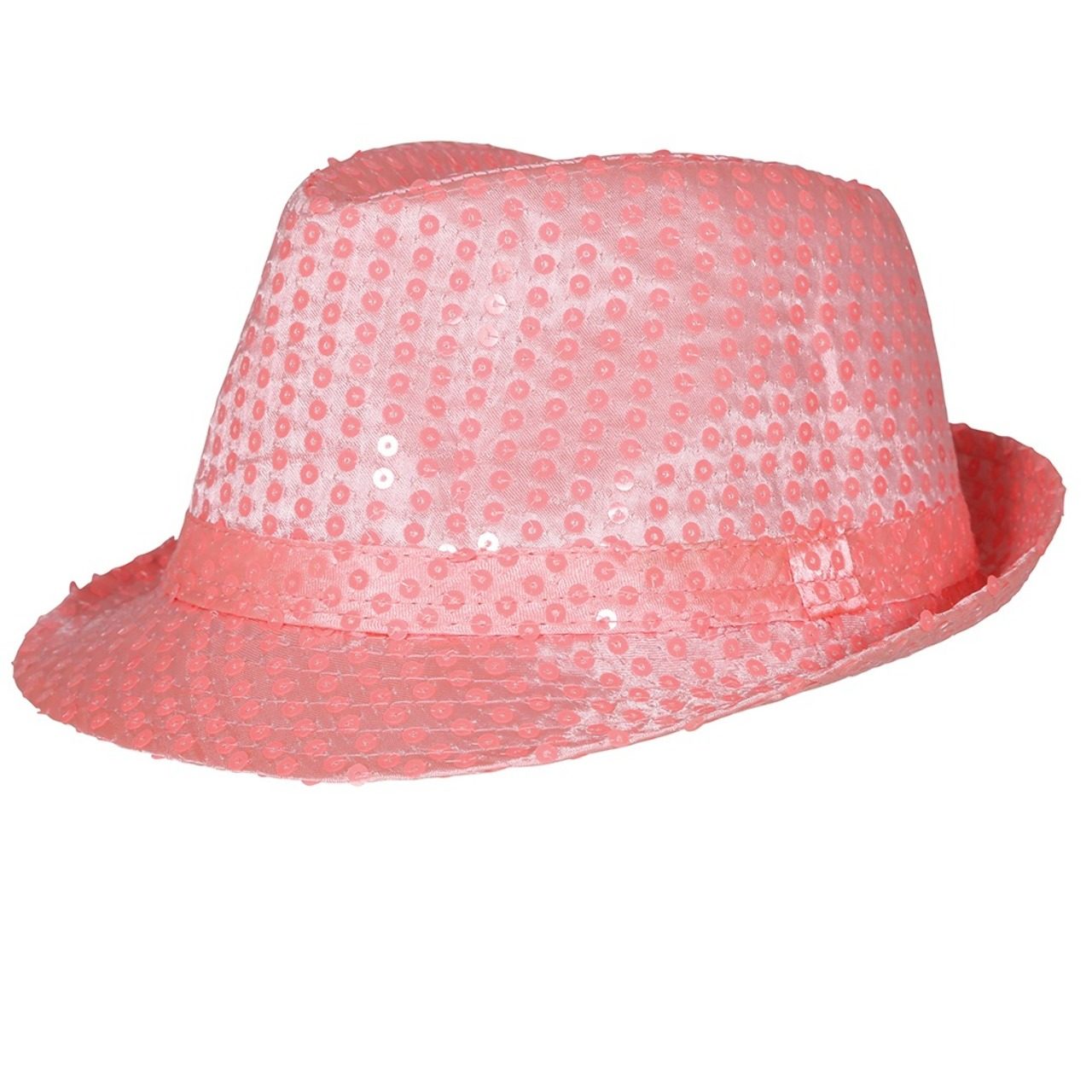 Cappello da gangster con paillettes rosa