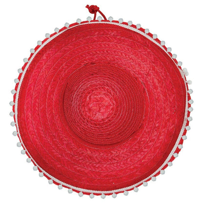 Cappello Messicano Rosso con Nappine