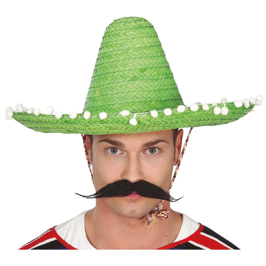 Cappello Messicano Verde con Nappine