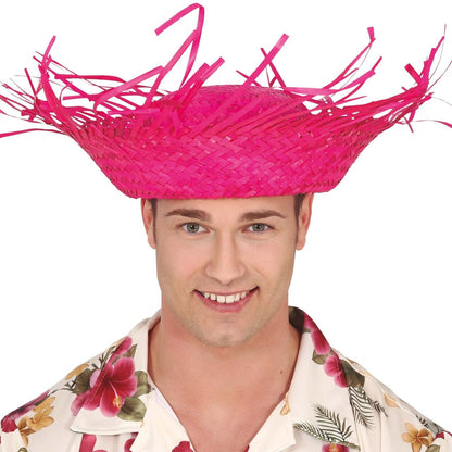 Cappello di paglia fucsia