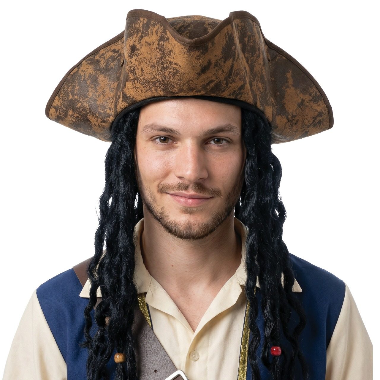 Cappello da Pirata Marrone con Rasta