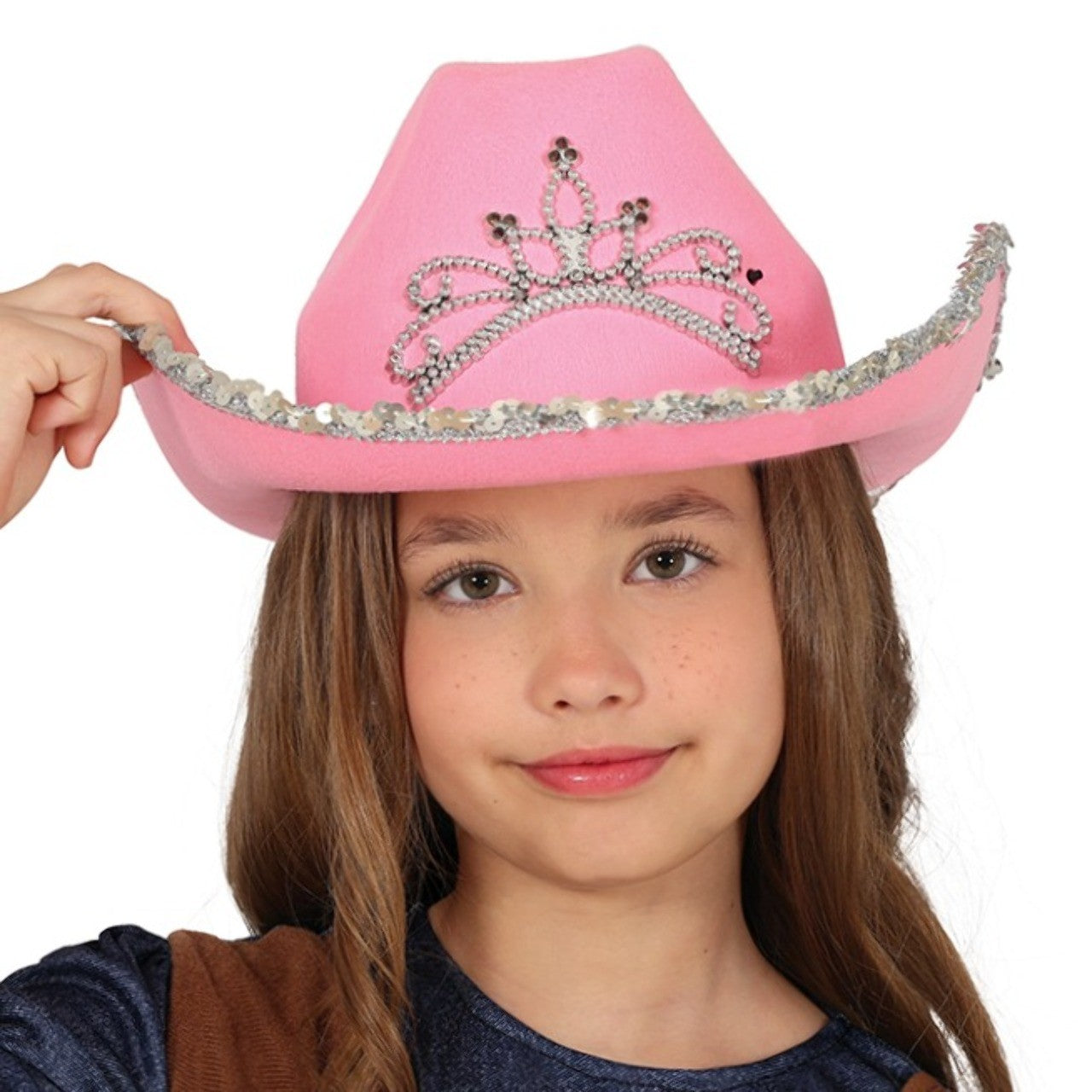 Cappello da Cowgirl rosa Corona per bambini