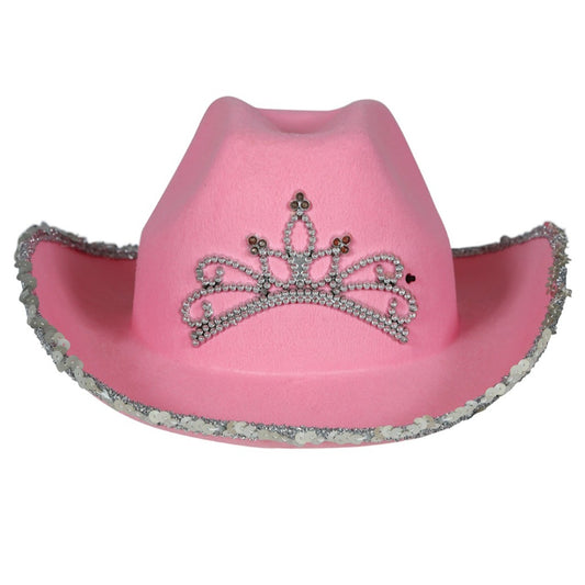 Cappello da Cowgirl rosa Corona per bambini