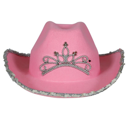 Cappello da Cowgirl rosa Corona per bambini