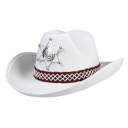 Cappello da Cowboy Sceriffo bianco per bambini