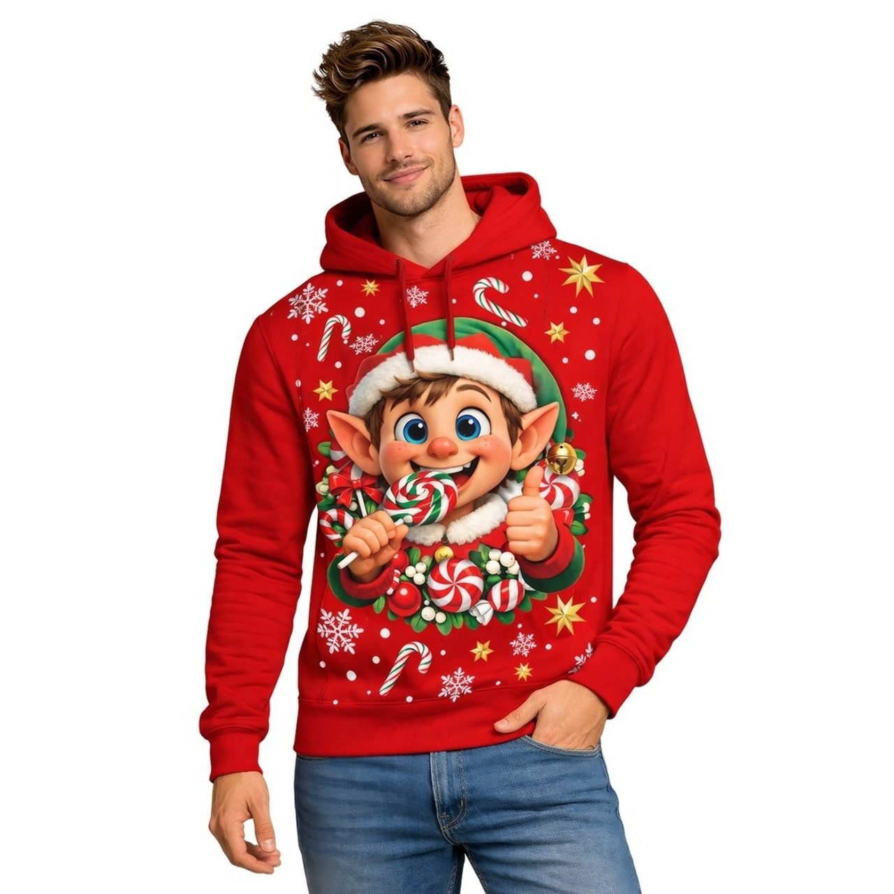Felpa da Elfo di Natale da uomo