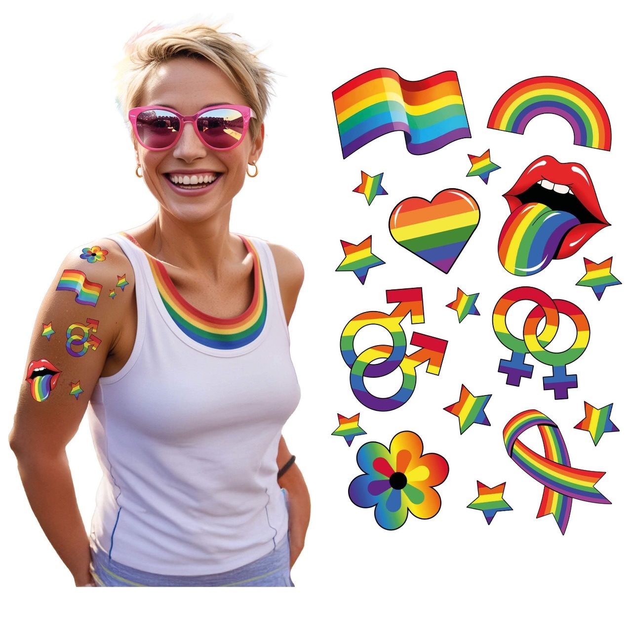 Tatuaggi Multicolore dell'Orgoglio Gay