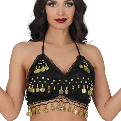 Top Danza del Ventre Nero Monete