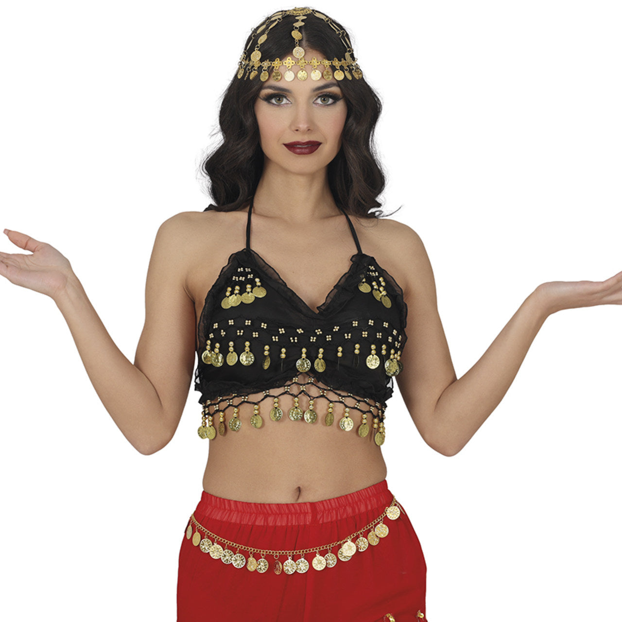 Top Danza del Ventre Nero Monete