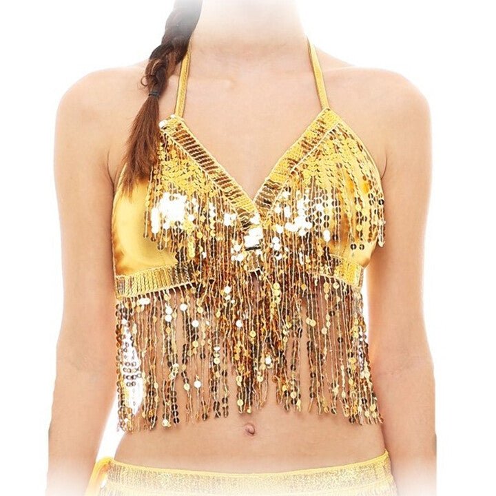 Top con paillettes dorato