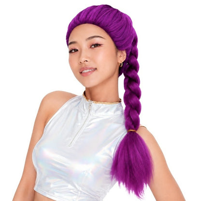 Treccia da Cantante K-Pop Lilla con Elastico