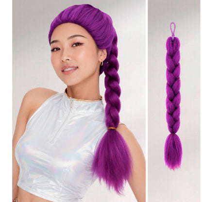 Treccia da Cantante K-Pop Lilla con Elastico