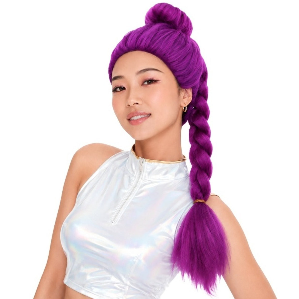 Treccia da Cantante K-Pop Lilla con Molletta