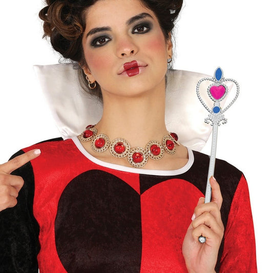 Horolam 5PCS Accessori per il costume da regina, Set di costumi da regina con cuore rosso con corona d'oro fascia regina bacchetta cuore collana e orecchini per le donne ragazze per Cosplay Horolam 5PCS Accessori per il costume da regina, Set di costumi da regina con cuore rosso con corona d'oro fascia regina bacchetta cuore collana e orecchini per le donne ragazze per Cosplay