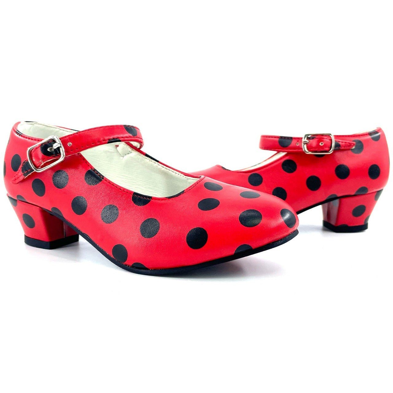 Scarpe da flamenco rosse e nere per bambina