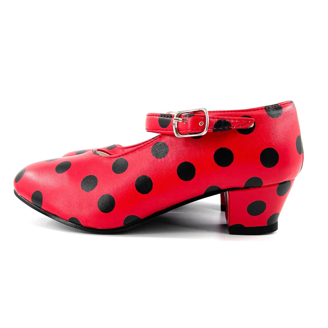 Scarpe da flamenco rosse e nere per bambina