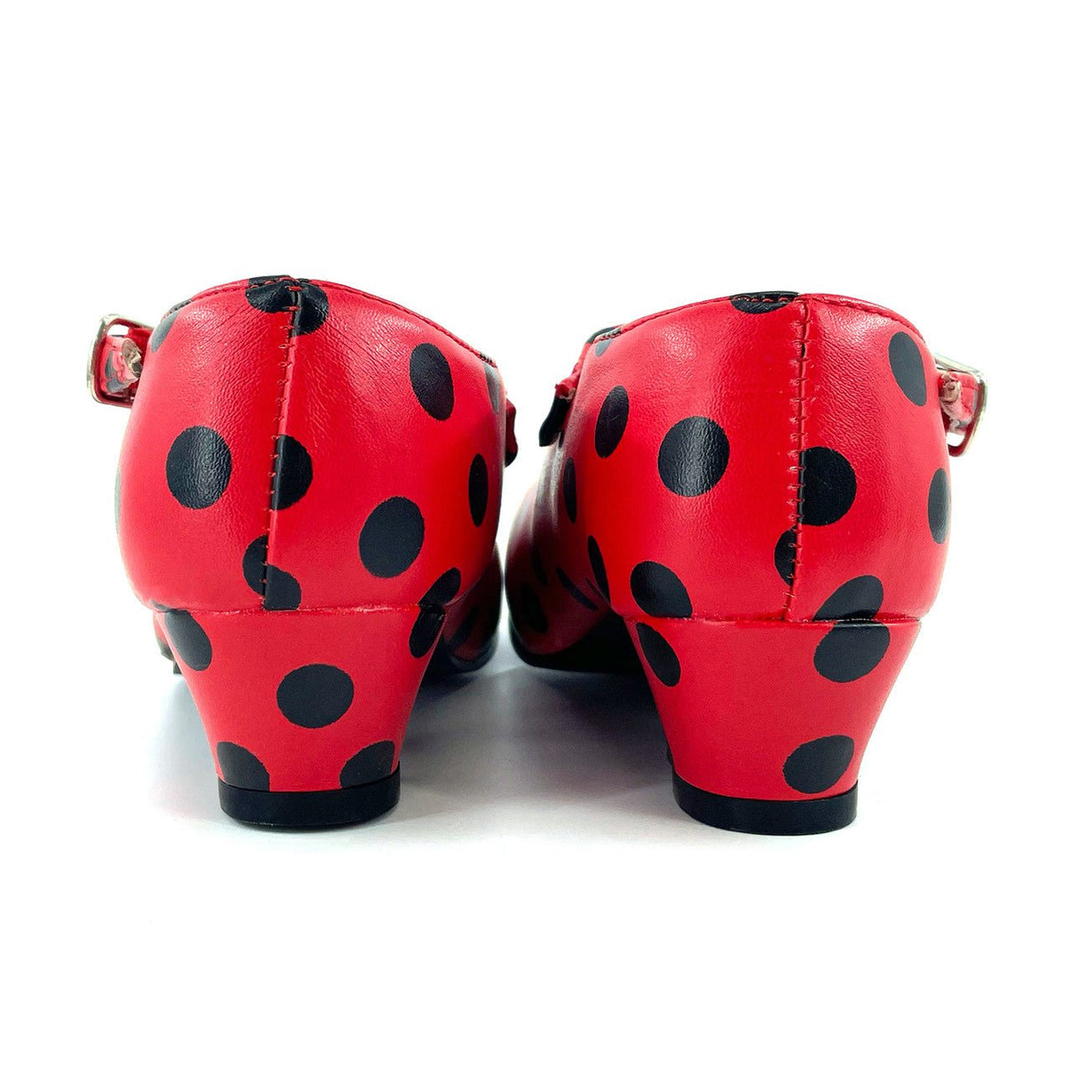 Scarpe Da Flamenco Per Bambina E Donna | Rosse Con Pois Neri | Tacco 3cm | Similpelle - Foto 11