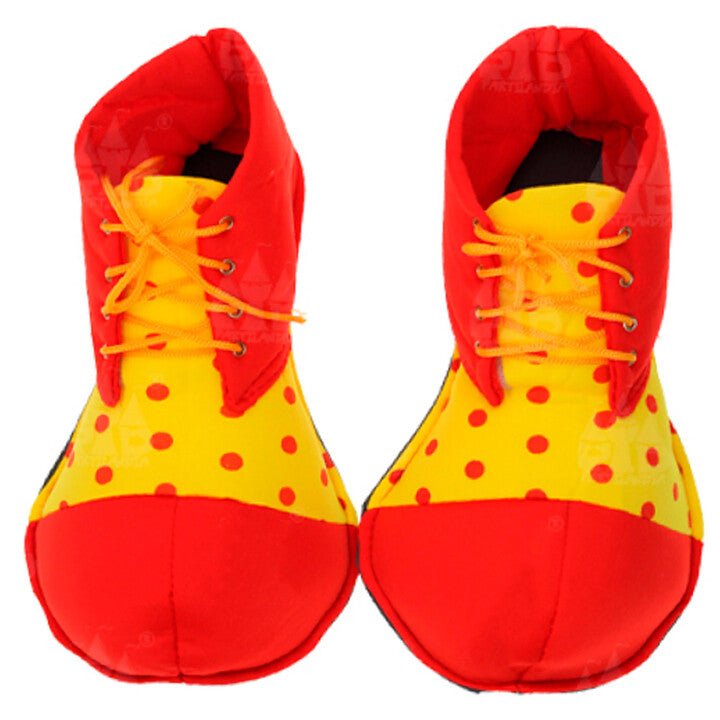 Scarpe da clown rosse a pois per bambini