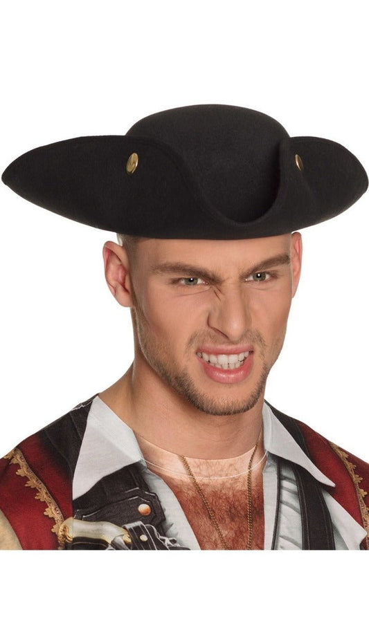 Cappello da Pirata Ammiraglio Nero