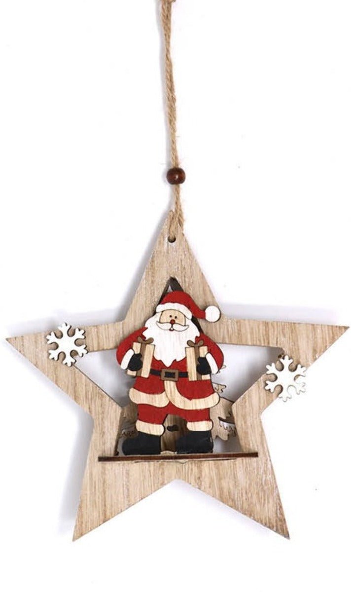 Decorazione Natalizia Stella Natale in Legno