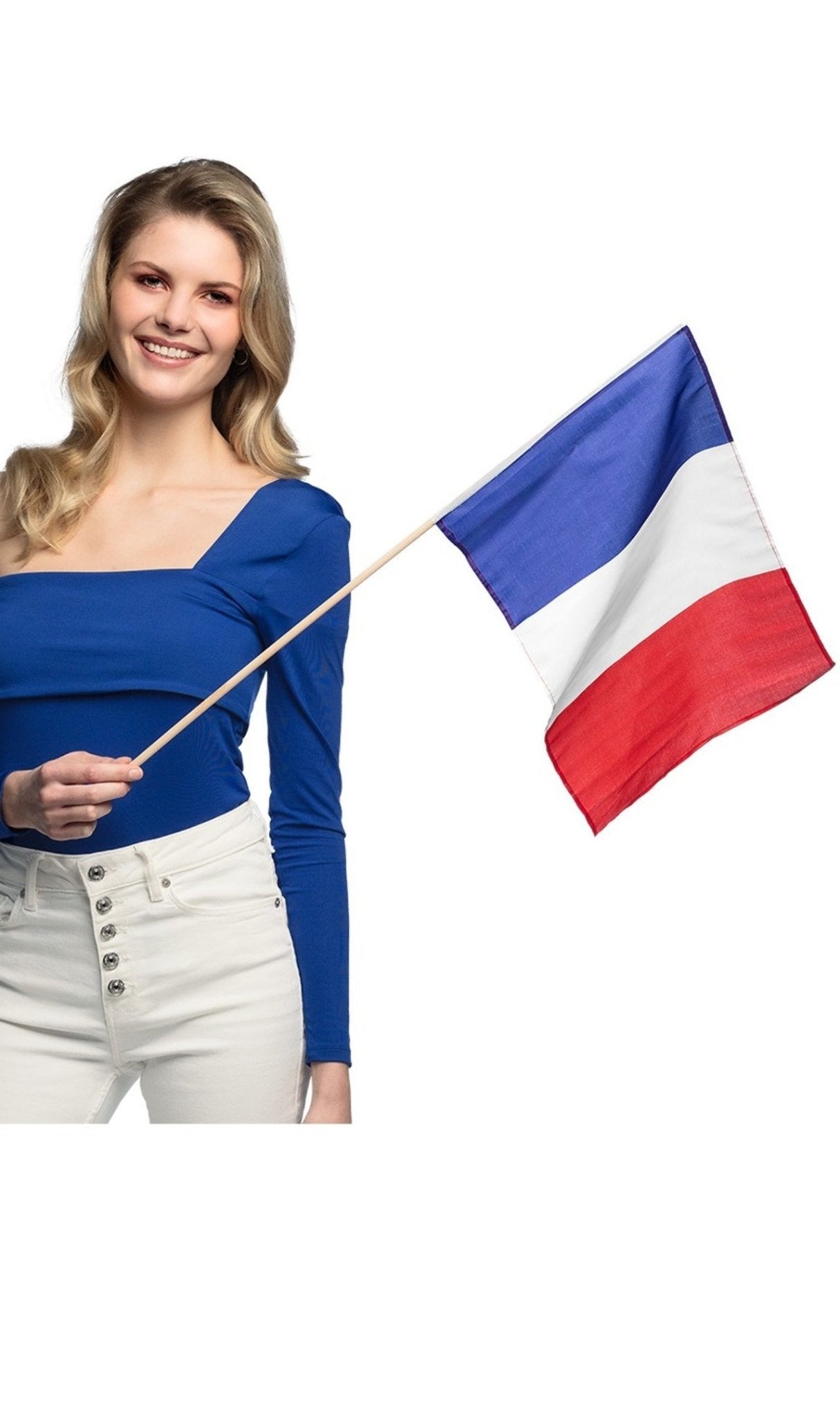 Bandiera della Francia con bastone
