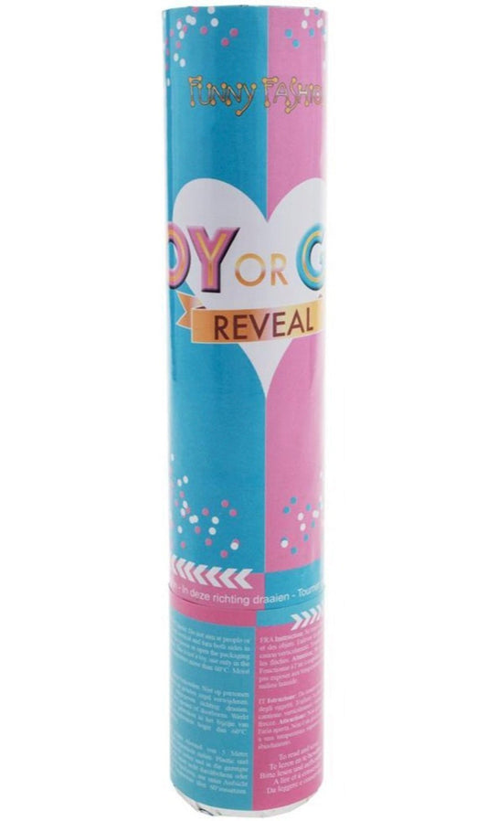 Pink Baby Gender Reveal Cannone di coriandoli 20 cm