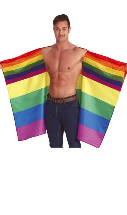 Cappa con bandiera multicolore